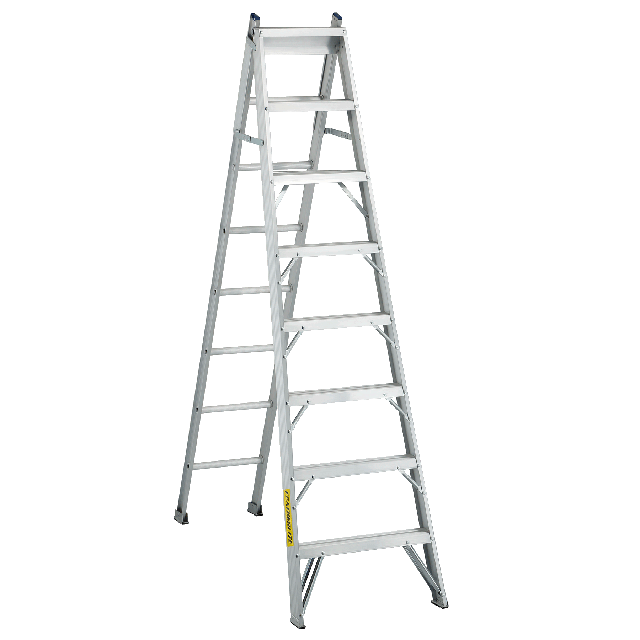 Adjustable aluminum stepladder 8 ft to 13 ft